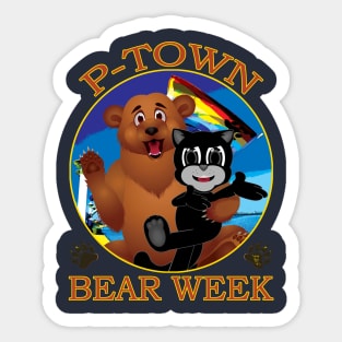 Zapped Kat P-Town Bear Week Sticker